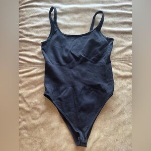 Super cute black tank bodysuit snatched waist compression design 3/$15!!